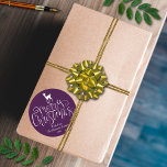 Sticker Rond Whimsical Deer Merry Christmas Choose Your Color<br><div class="desc">Send out this year's holiday greetings in style with these unique and modern holiday stickers. The design features a festive whimsical deer and white typography script "Merry Christmas" wording. These stickers can be used as envelope seals, Christmas gift tags, holiday party favor stickers, and much, much more! Easily add your...</div>
