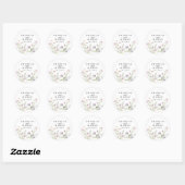 Sticker Rond Whimsical Delicate Fleur sauvage Mariage Favor Cla (Feuille)