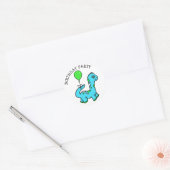 Sticker Rond Whimsical Dinosaur fête d'anniversaire (Enveloppe)
