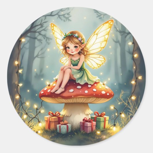 Sticker Rond Whimsical Fairytale Christmas (Devant)