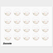 Sticker Rond Whimsical Floral Wedding (Feuille)