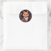 Sticker Rond Whimsical Fox Woodland Imaginaire Art (Sac)