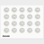 Sticker Rond Whimsical Funky mignon main tiré Merci Mariage (Feuille)