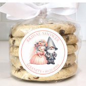 Sticker Rond Whimsical Gnome Bride & Groom Fête des mariées Fav