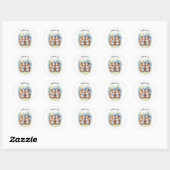 Sticker Rond Whimsical Guinea Pigs on a Swing Personalized (Feuille)