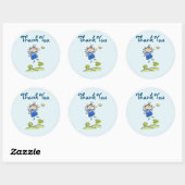 Sticker Rond Whimsical Happy Flying Angel Fairy Merci (Feuille)
