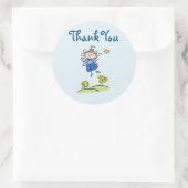 Sticker Rond Whimsical Happy Flying Angel Fairy Merci (Sac)