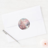 Sticker Rond Whimsical Impressionistic Christmas Tree (Enveloppe)