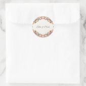 Sticker Rond Whimsical Luxury ivoire Floral Style Mariage front (Sac)