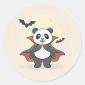 Sticker Rond Whimsical Panda Wizard with Magic Hat (Devant)