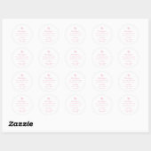 Sticker Rond Whimsical rose Doodle Coeur Mariage Faveur (Feuille)