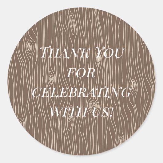 Sticker Rond Whimsical Rustic Wood Grain Forêt de bois (Devant)