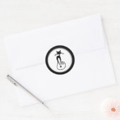 Sticker Rond Whimsical Skinny Chat noir (Enveloppe)