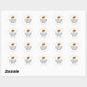 Sticker Rond Whimsical Sourdough Bread Bakery Product Name (Feuille)
