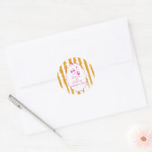 Sticker Rond Whimsical Stripes Handwritten Painted Wedding  (Enveloppe)