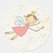 Sticker Rond Whimsical Sweet Fairy Princesse Fille Fête d'anniv (Devant)
