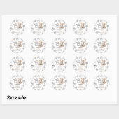Sticker Rond Whimsical Teddy Bear Baby Shower (Feuille)