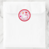Sticker Rond Whimsical Valentine Magique Unicorn Coeurs (Sac)