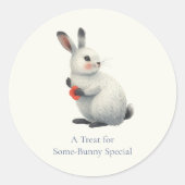 Sticker Rond Whimsical Watercolor Bunny Meadow Easter Brunch (Devant)