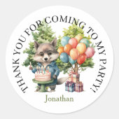 Sticker Rond Whimsical Watercolor Forest Birthday (Devant)