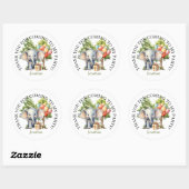Sticker Rond Whimsical Watercolor Forest Birthday (Feuille)