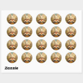 Sticker Rond Whimsical White Rabbit Hearts Enchanted Wonderland (Feuille)