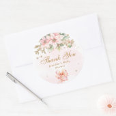 Sticker Rond Whimsical Winter girl baby shower merci (Enveloppe)