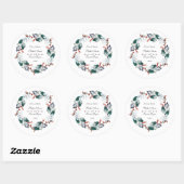 Sticker Rond Whimsical Winter Holy Berries Wreath Mariage (Feuille)