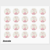 Sticker Rond Whimsical Winter Princess Fairytale Premier annive (Feuille)