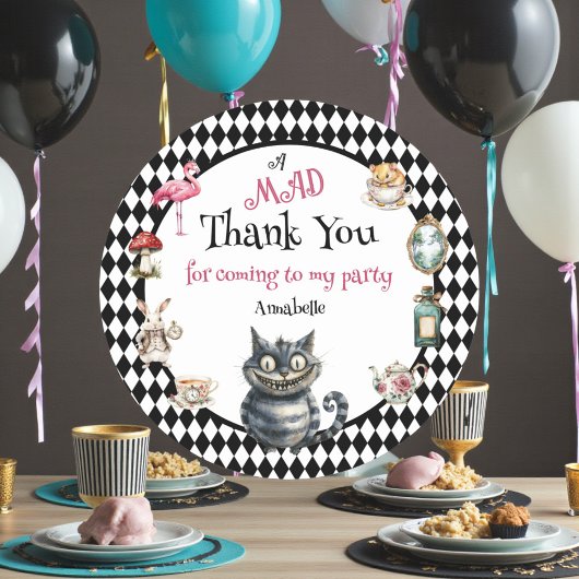 Sticker Rond Whimsical Wonderland Birthday Party