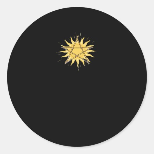 Sticker Rond Whimsigoth Pentagram Sun Classic (Devant)