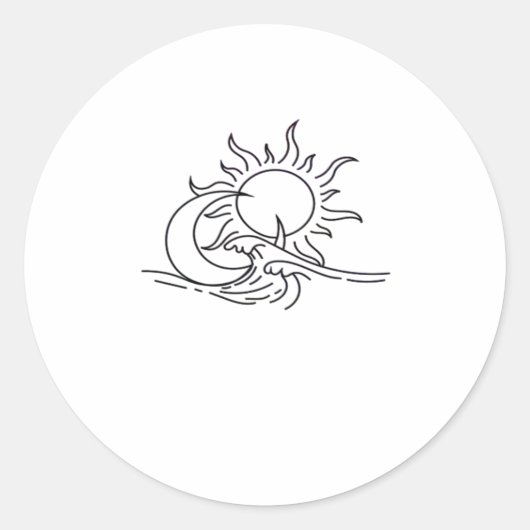 Sticker Rond Whimsigoth Sun Sea Witchy (Devant)