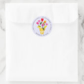 Sticker Rond Whimssar Retro Tulips Lavender Adresse de retour (Sac)