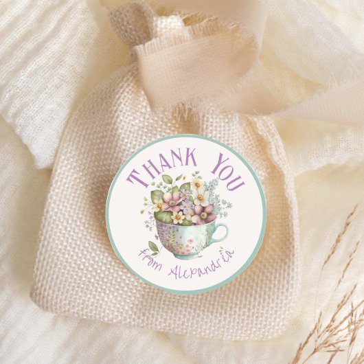 Sticker Rond WhimssFleur sauvage Fairytale Tea Party