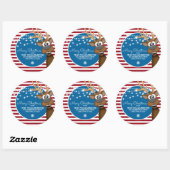 Sticker Rond Whimssical Christmas Reinder Adresse de famille (Feuille)