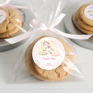 Sticker Rond Whimssmagic pastel unicorn anniversaire merci