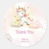 Sticker Rond Whimssmagic pastel unicorn anniversaire merci (Devant)