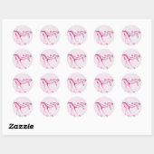 Sticker Rond Whimsy rose (Feuille)