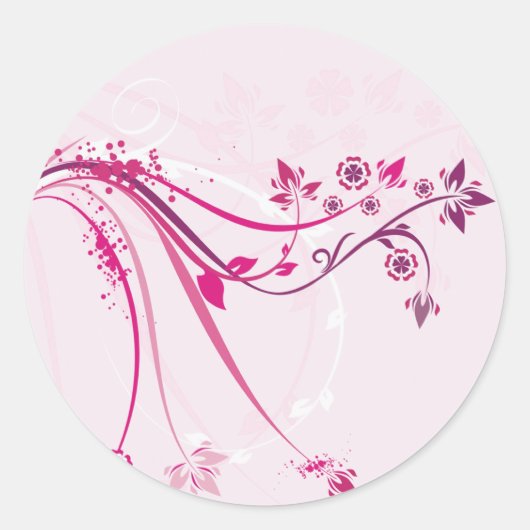Sticker Rond Whimsy rose (Devant)
