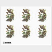 Sticker Rond Whip-poor-will, John Audubon (Feuille)