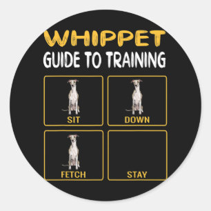 Sticker Rond Whippet Guide Pour L'Entraînement De L'Obéissance