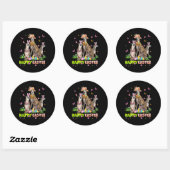 Sticker Rond Whippet Happy Easter Bunny Eggs (Feuille)