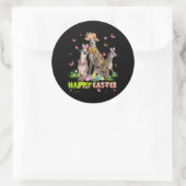 Sticker Rond Whippet Happy Easter Bunny Eggs (Sac)