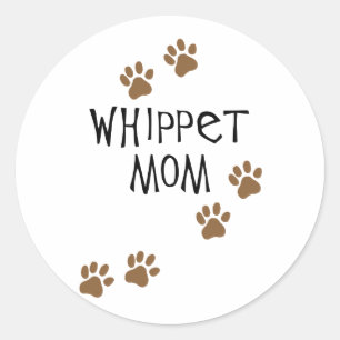 Sticker Rond Whippet Maman pour Whippet Dog Moms