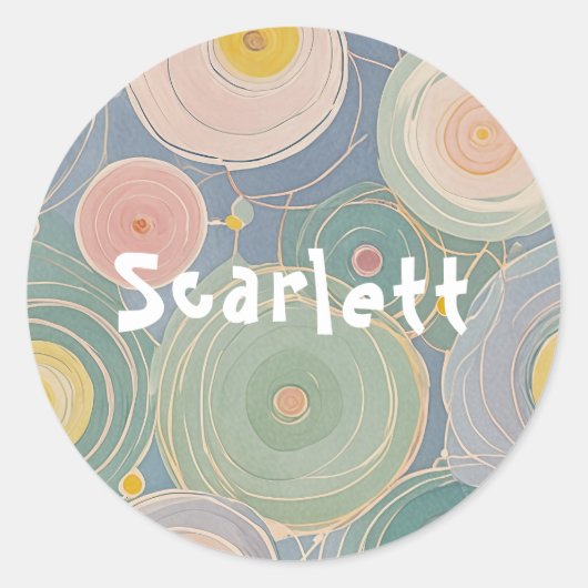 Sticker Rond Whirs Whimsical Pastel (Devant)