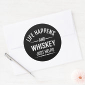 Sticker Rond Whiskey aide les citations amusantes boire des par (Enveloppe)