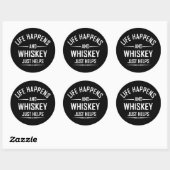 Sticker Rond Whiskey aide les citations amusantes boire des par (Feuille)