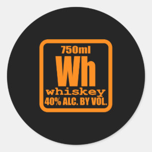 Sticker Rond Whiskey Bourbon aide Alcool TShirt cadeau