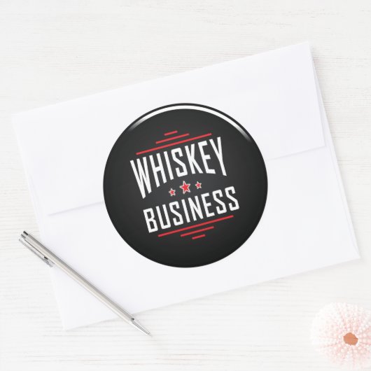 Sticker rond Whiskey Business Classic (Enveloppe)
