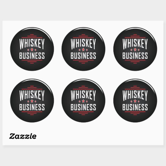 Sticker rond Whiskey Business Classic (Feuille)